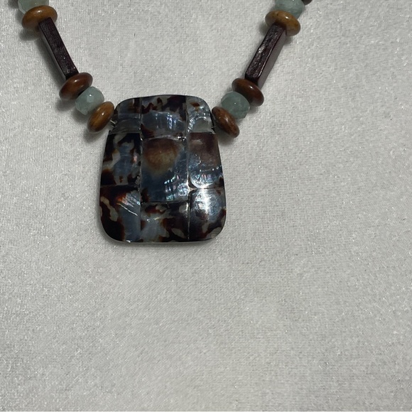 Statement Necklace Abalone Shell Beach Boho Pendant - Picture 10 of 14